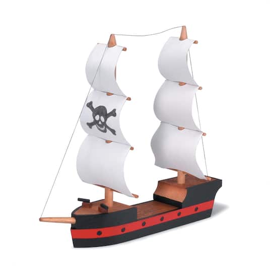 12 Pack: Wooden Model Pirate Ship Kit by Creatology™